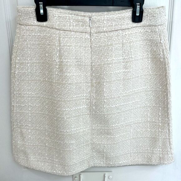 Maison d’Amélie Paris White Tweed Wool Blend Mini Skirt Women’s Size 8 - Picture 2 of 6